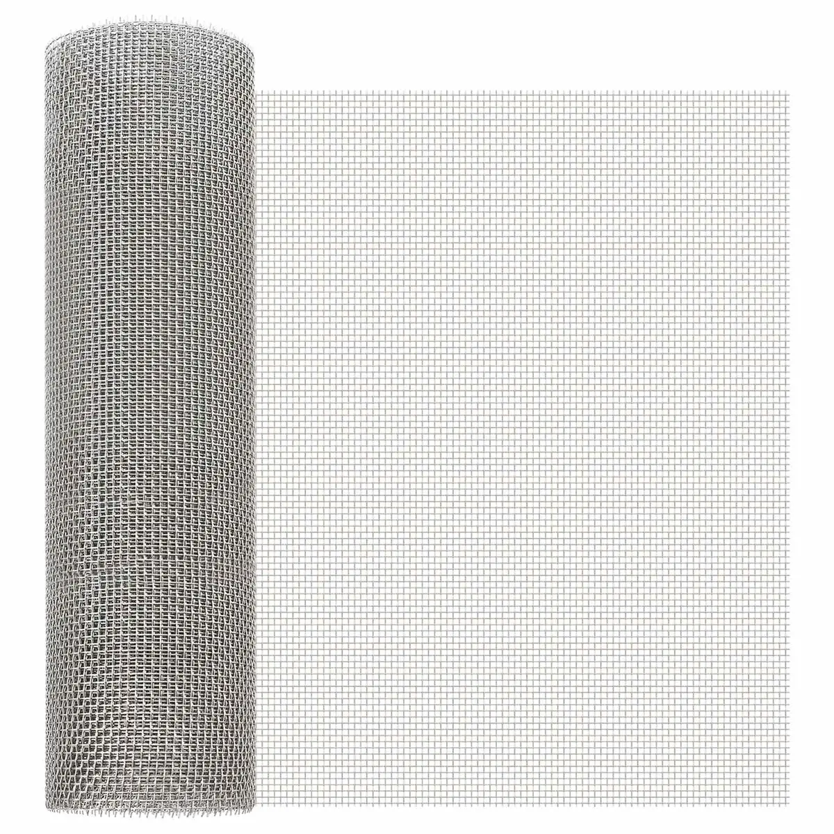 vidaXL Maskeskjerm 40 x 200 cm 6 Mesh Rustfritt stål 201 Sølv