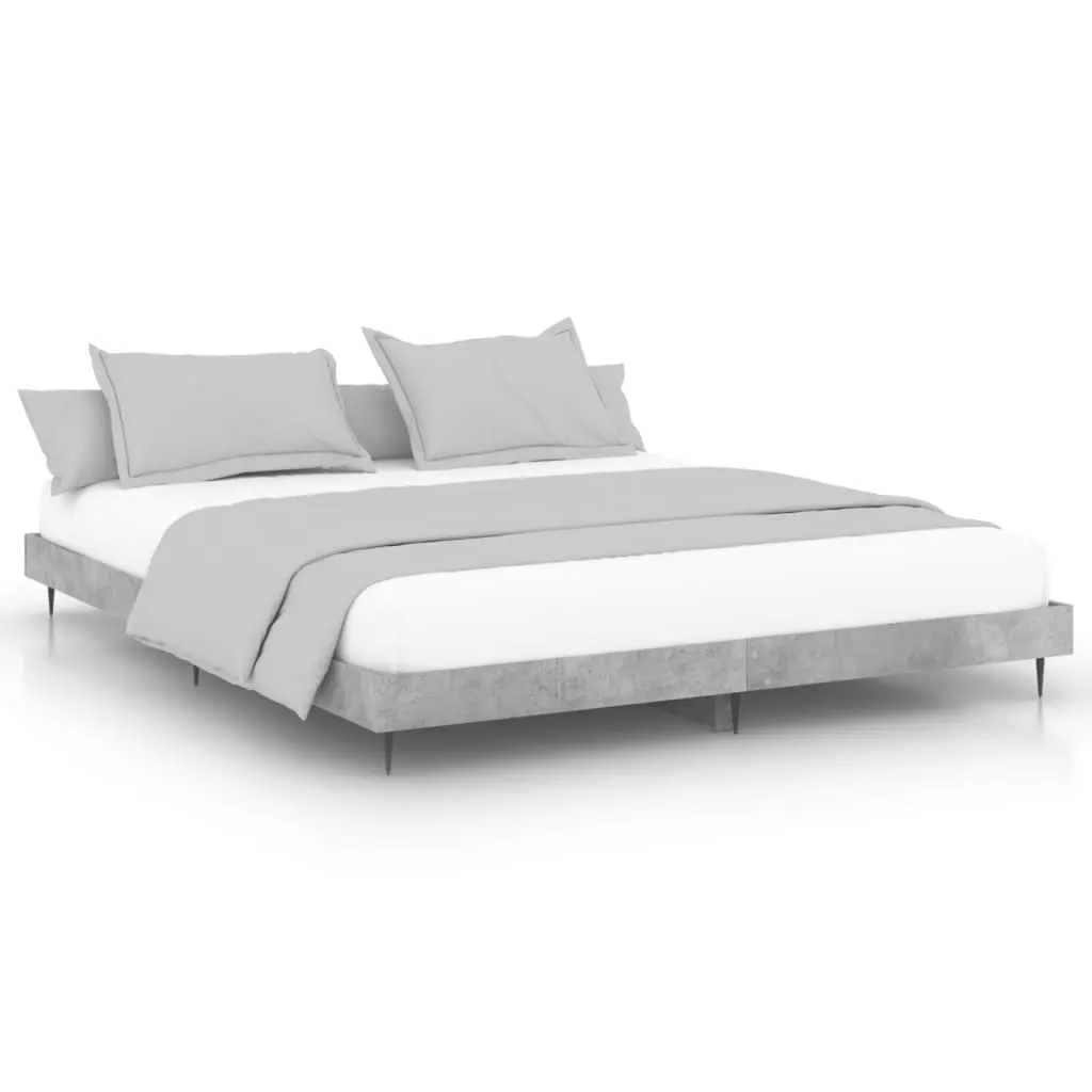 vidaXL Sengeramme betonggrå 160x200 cm konstruert tre