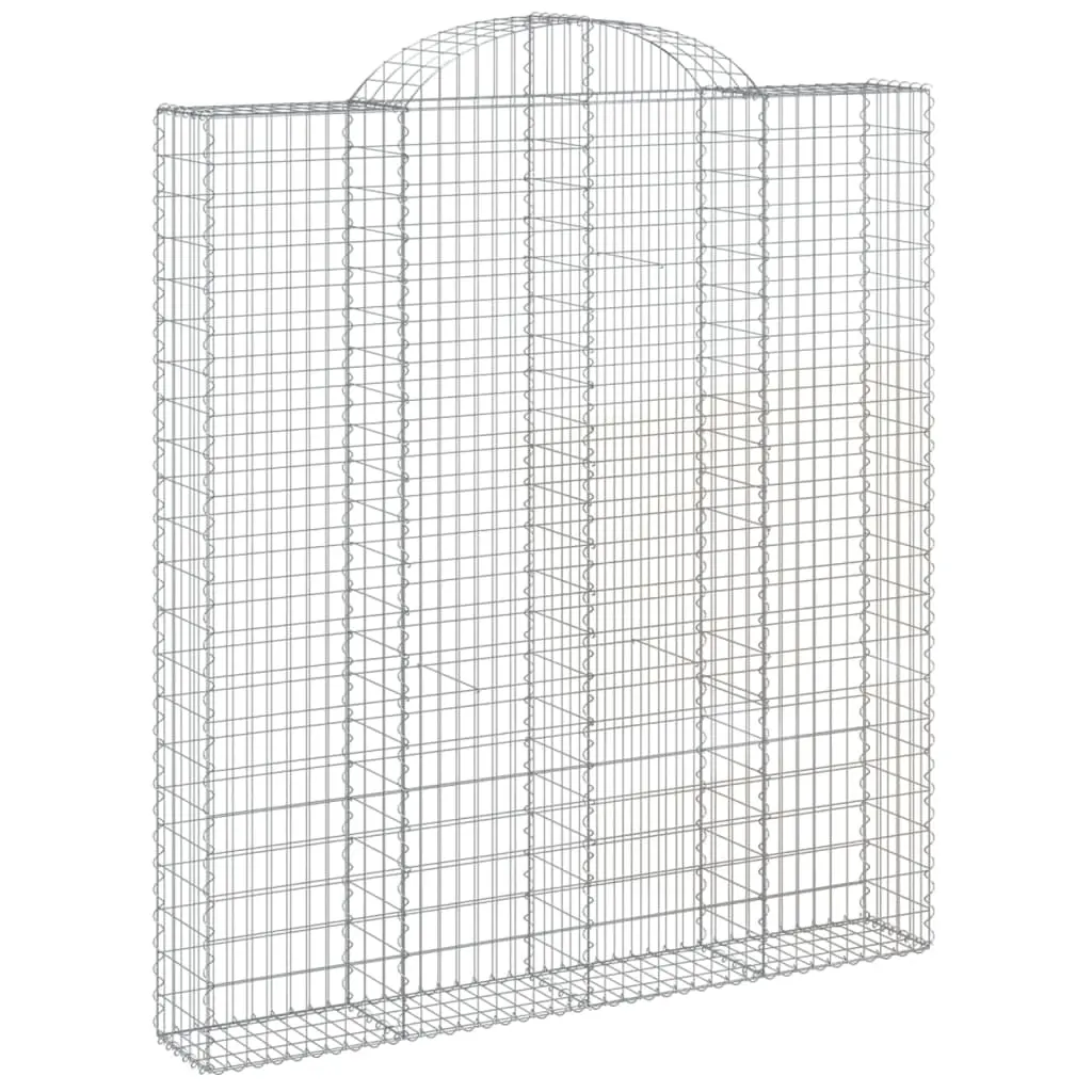 vidaXL Gabionkurv buet 200x30x220/240 cm galvanisert jern