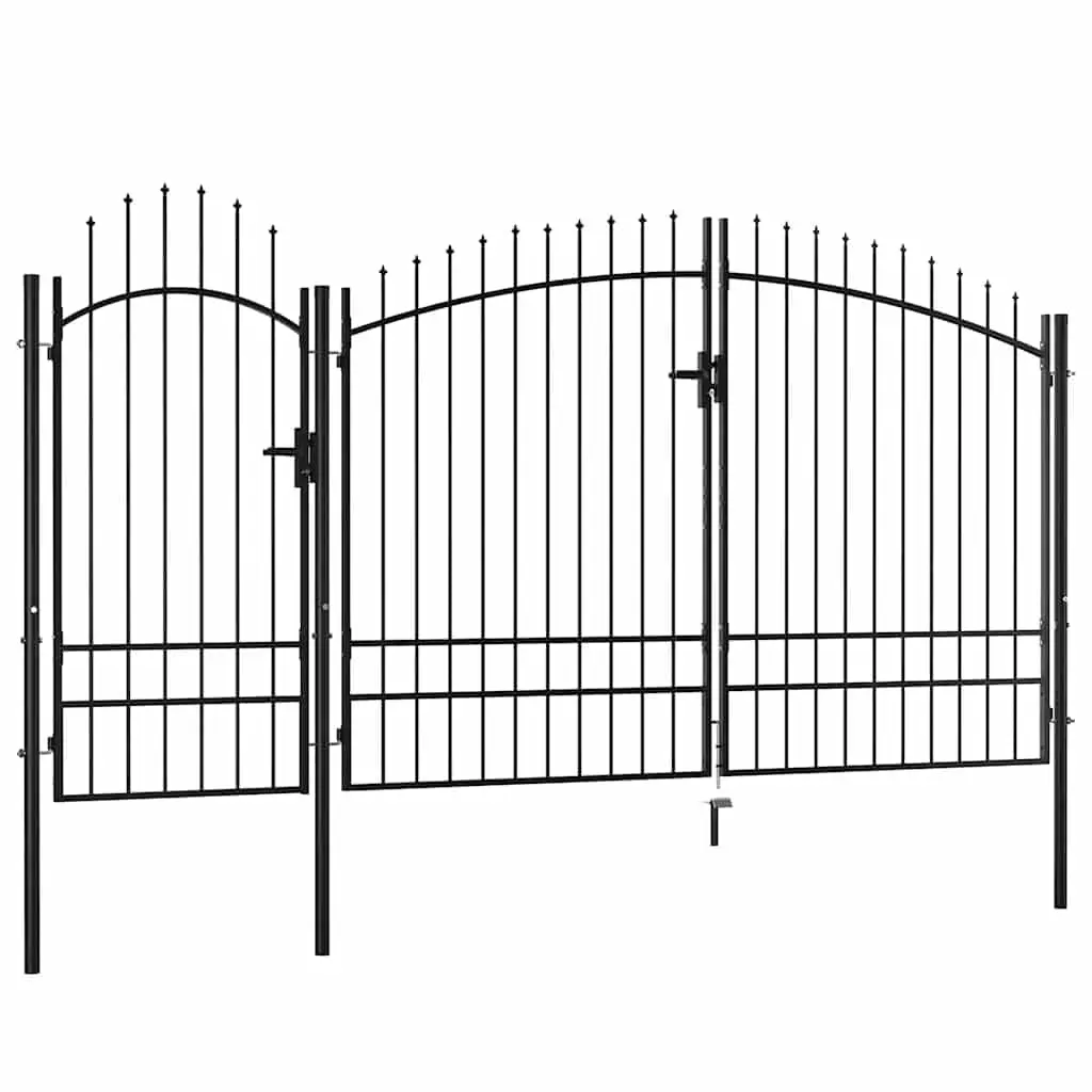 vidaXL Hageport Woerden stål 1,95x4 m svart