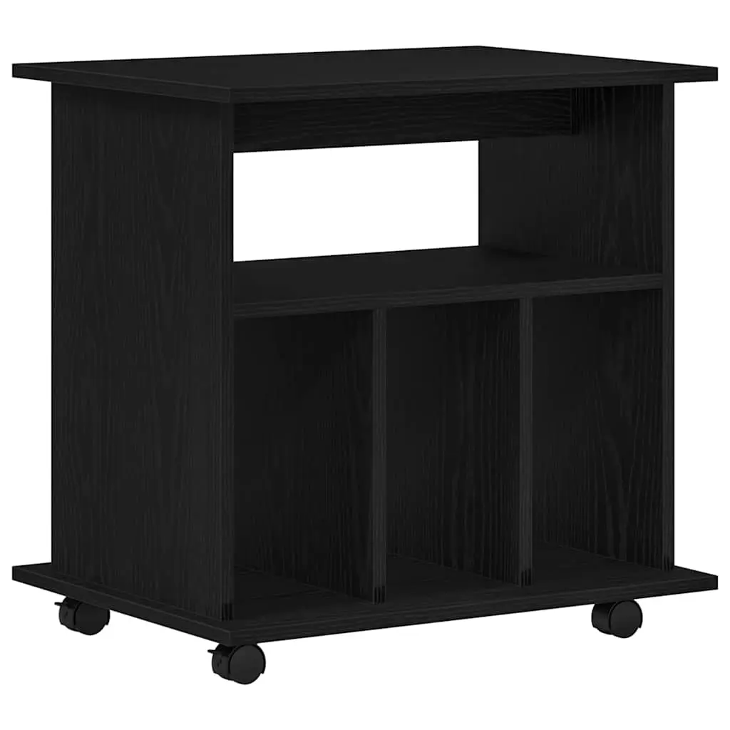 vidaXL Rullende skap 60 x 45 x 55 cm Konstruert tre Svart Eik