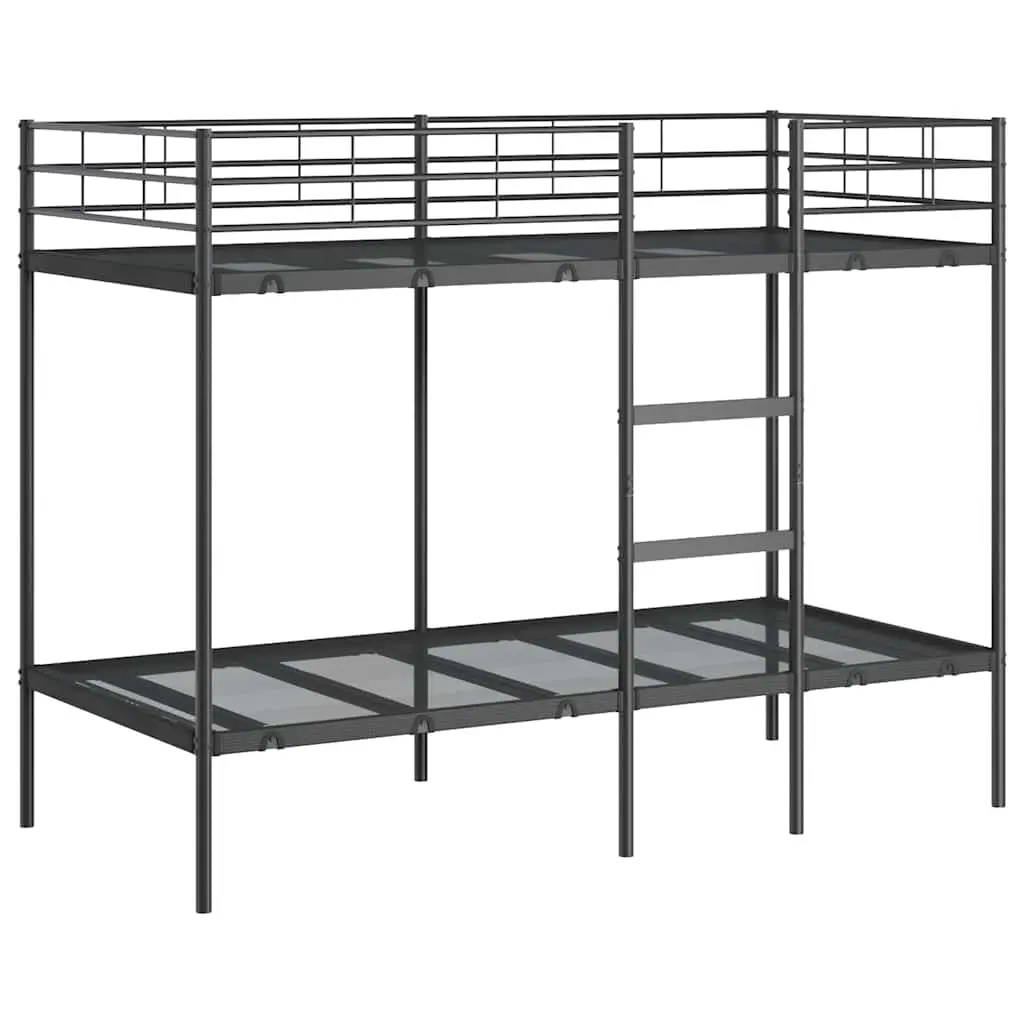vidaXL Køyeseng uten madrass svart 100x190 cm stål