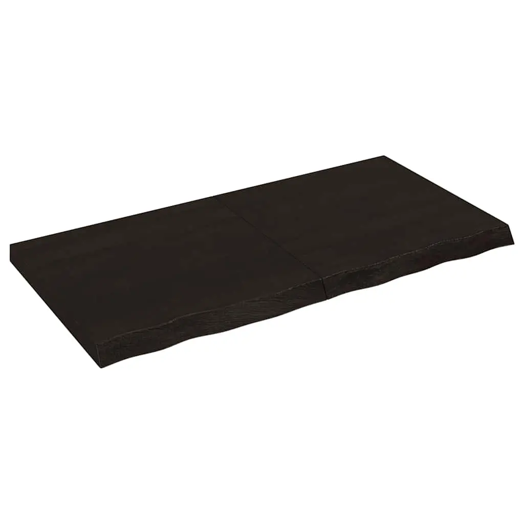vidaXL Bordplate mørkebrun 120x60x(2-6) cm behandlet heltre eik