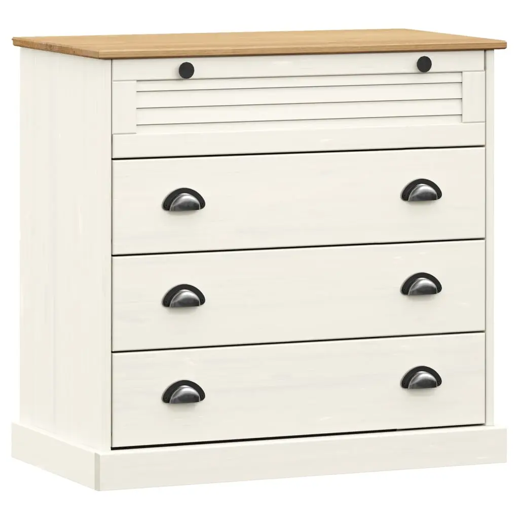vidaXL Kommode VIGO hvit 80x40x76 cm heltre furu