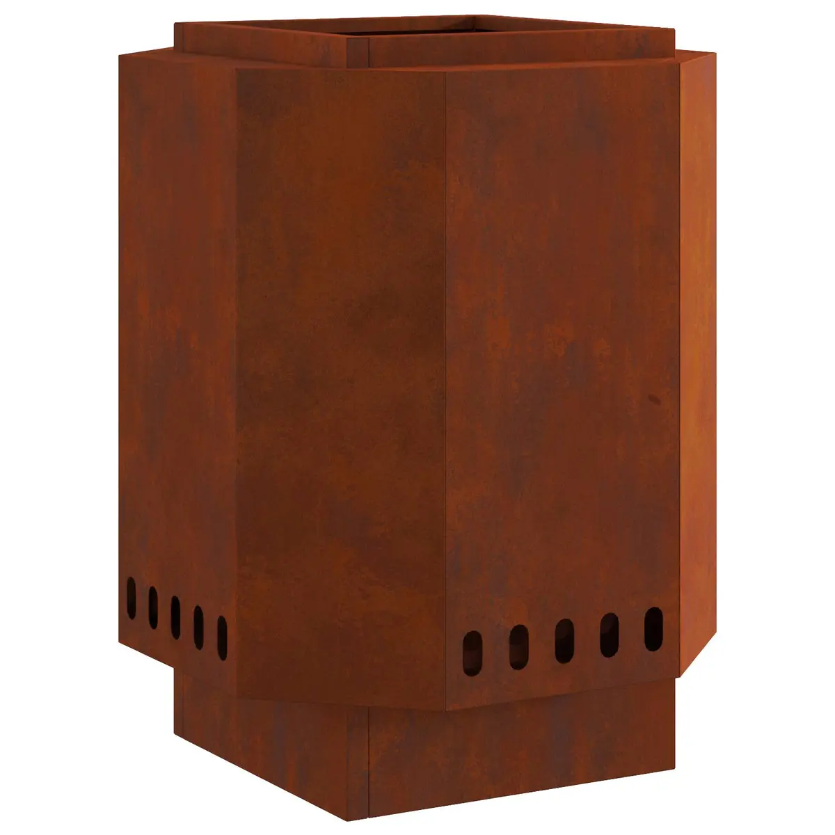 vidaXL Røykfri ildskål Rusten 38 x 38 x 51 cm Cortenstål