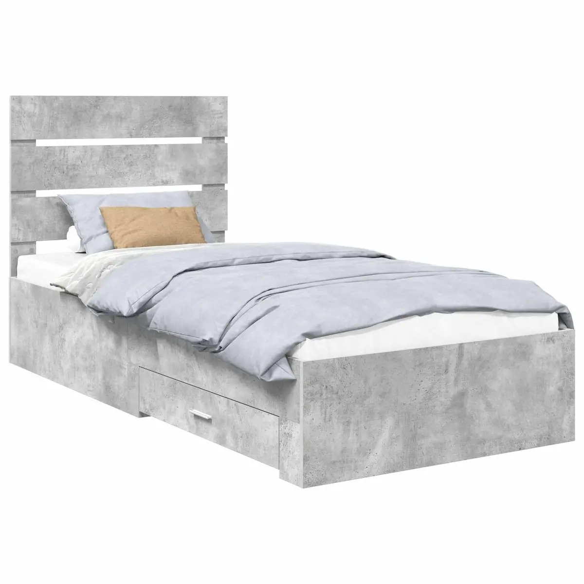 vidaXL Sengestamme med skuff Betonggrå 90 x 200 cm Konstruert tre