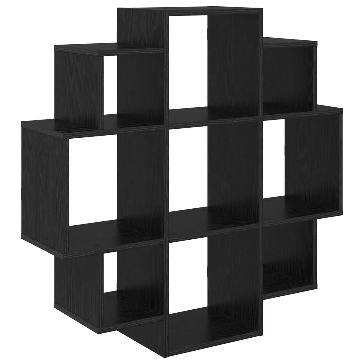 vidaXL Vegghylle Svart eik 90 x 25 x 90 cm Konstruert tre