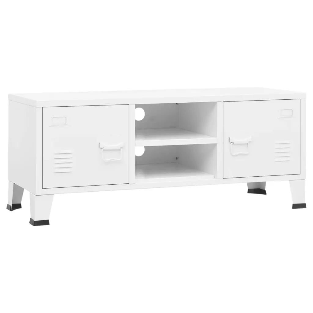 vidaXL Industriell TV-benk 105x35x42 cm metall hvit