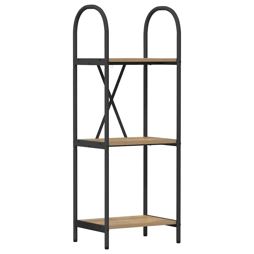 vidaXL Bokhylle 3 nivåer 40 x 30 x 109 cm Konstruert tre Artisan Eik
