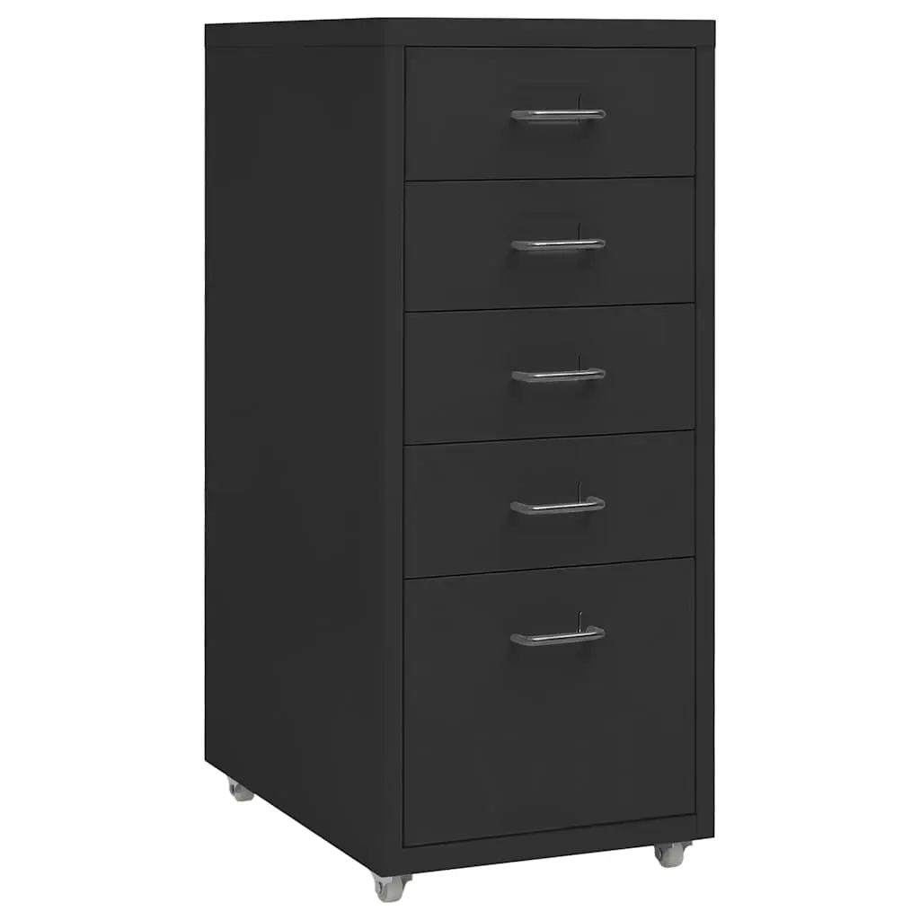 vidaXL Mobilt arkivskap svart 28x41x69 cm metall