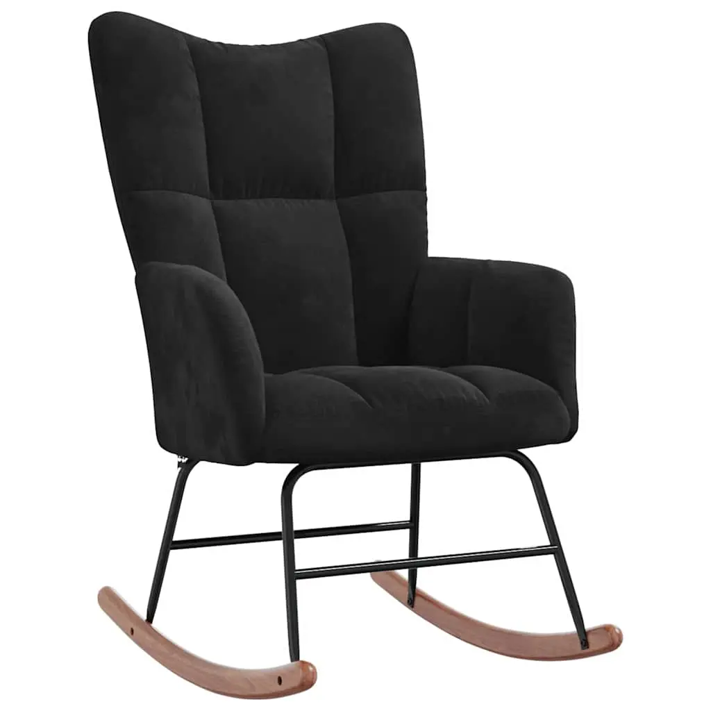 vidaXL Gyngestol Svart 78 x 61 x 98 cm Fløyel