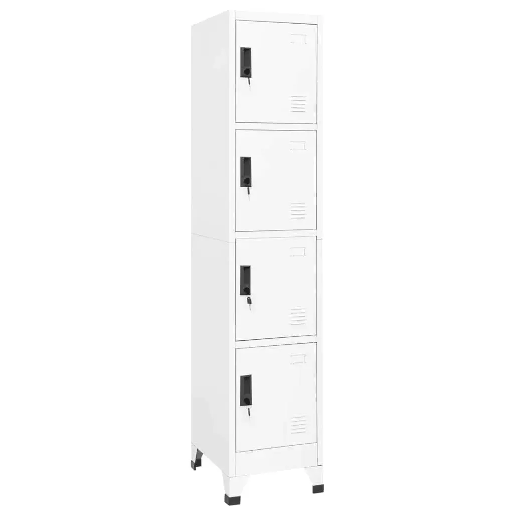 vidaXL Oppbevaringsskap hvit 38x45x180 cm stål