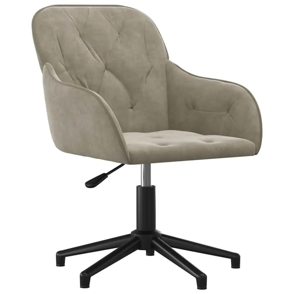 vidaXL Kontorstol Lysegrå 56 x 61,5 x 72 cm Fløyel