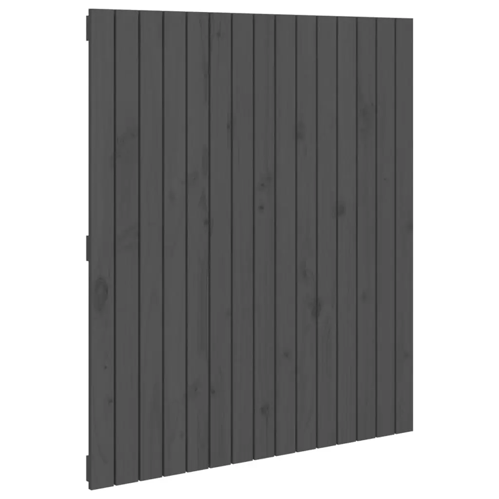 vidaXL Veggmontert hodegavl grå 95,5x3x110 cm heltre furu