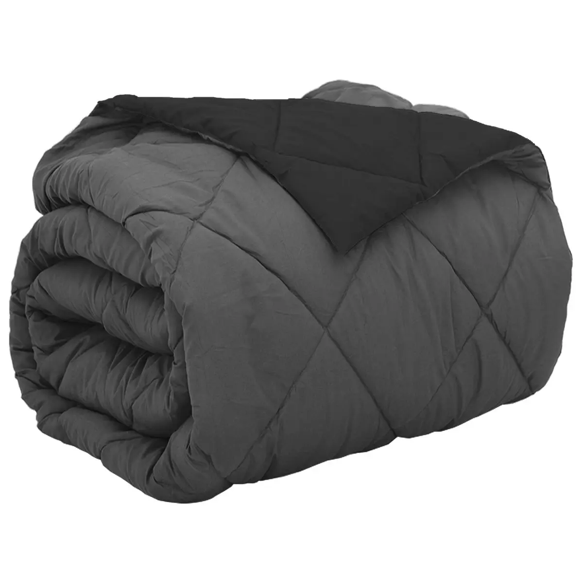 vidaXL Full år dyne Svart og Anthracite 220 x 240 cm Mikrofiber