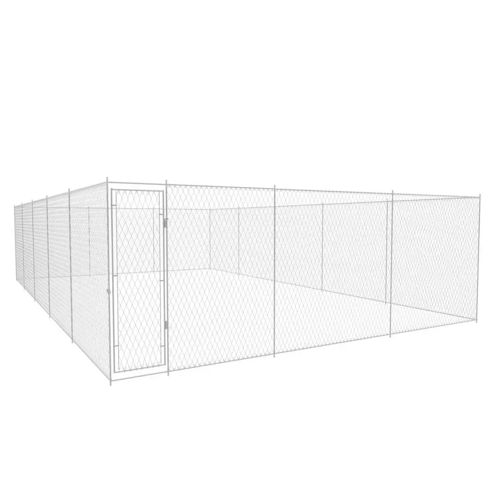 vidaXL Utendørs hundegård galvanisert stål 950x570x185 cm