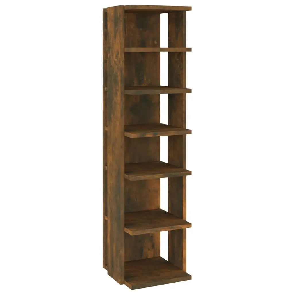 vidaXL Skohylle røkt eik 27,5x27x102 cm konstruert tre