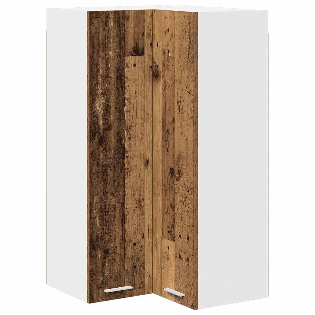 vidaXL Hengende skap Gammel treverk og hvit 57 x 57 x 100 cm