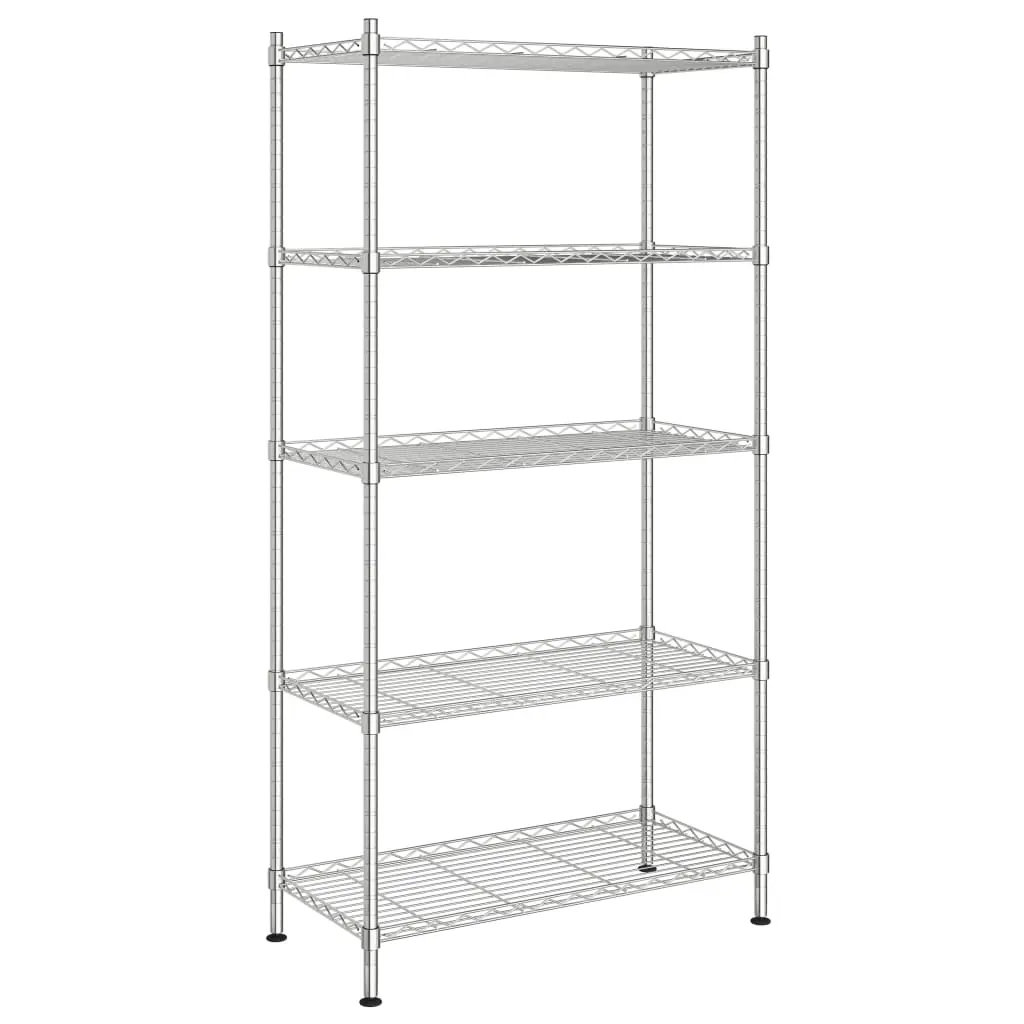 vidaXL Oppbevaringshylle 5 etasjer 90x35x180 cm krom 250 kg