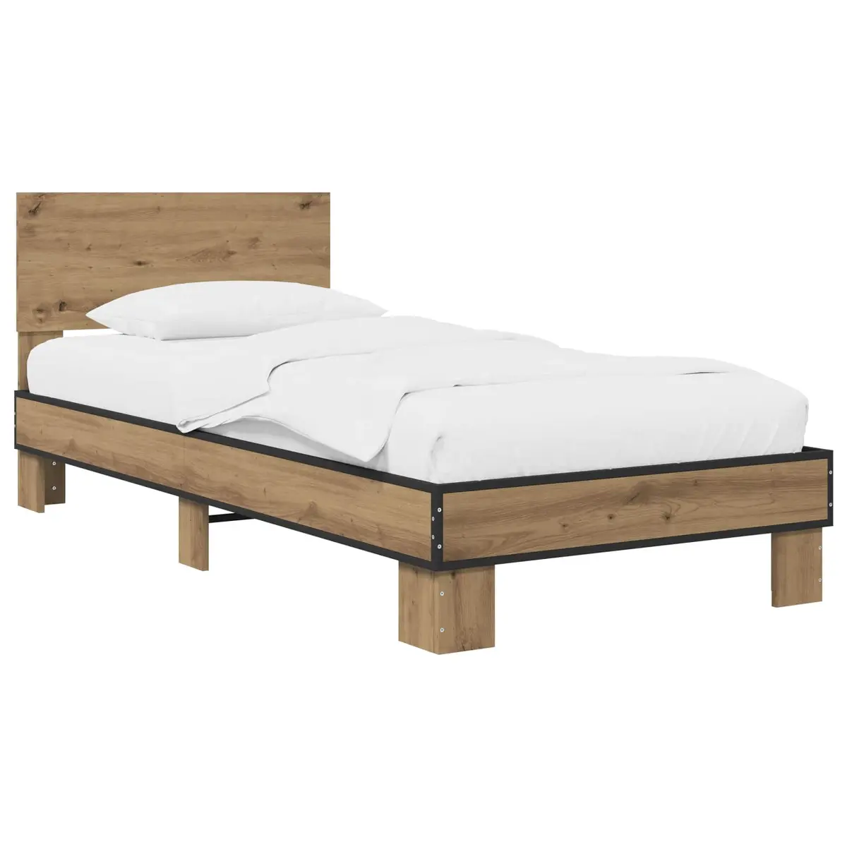 vidaXL Sengestamme med hodegatt Artisan eik 80 x 200 cm Konstruert tre