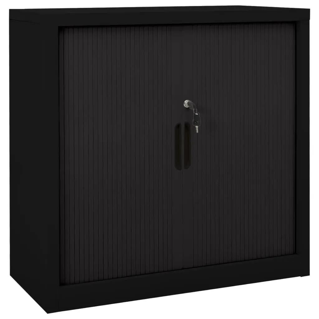 vidaXL Skap med skyvedør svart 90x40x90 cm stål