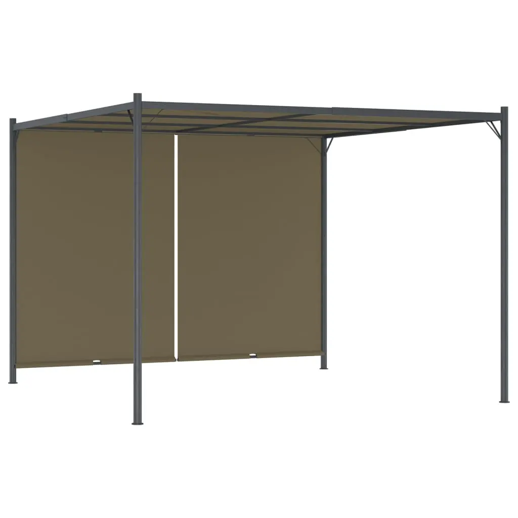 vidaXL Hagepergola med uttrekkbart tak 3x3 m gråbrun 180 g/m²