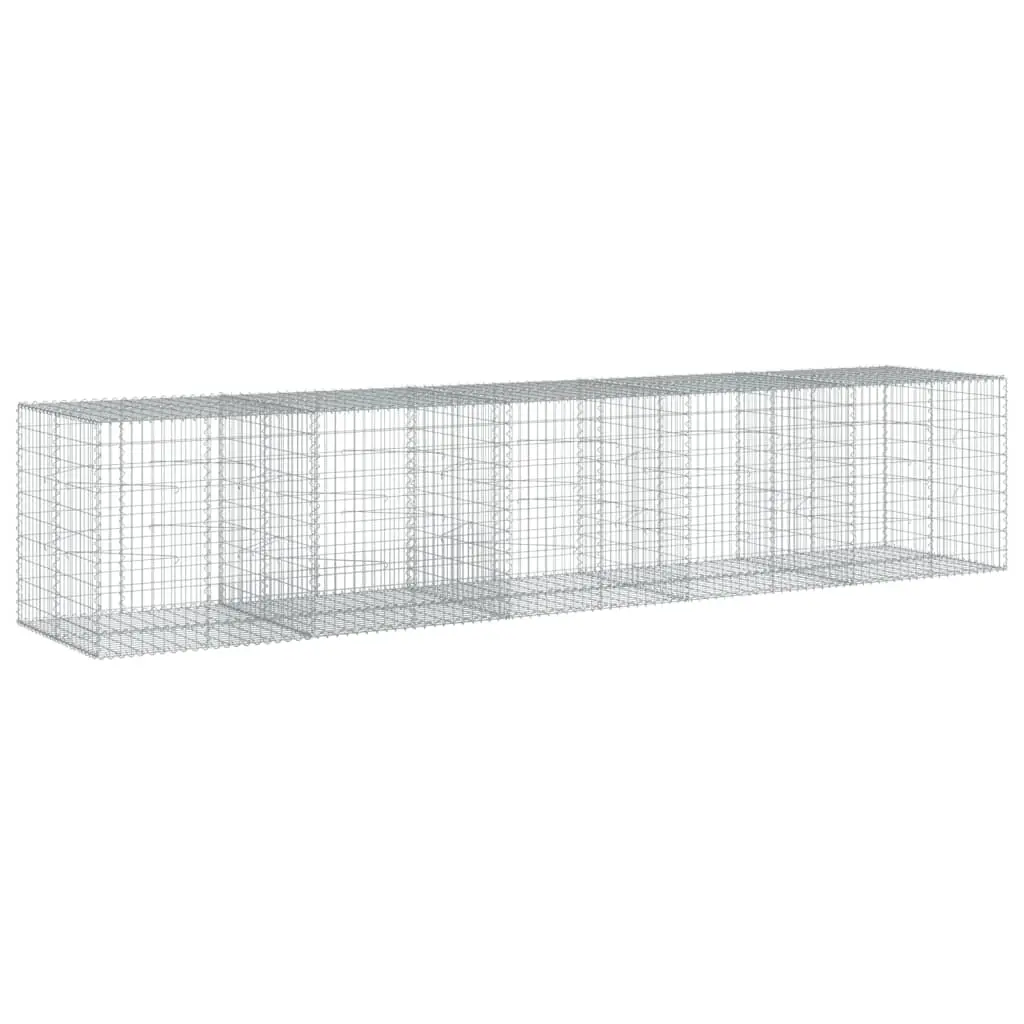 vidaXL Gabionkurv med deksel 500x100x100 cm galvanisert jern