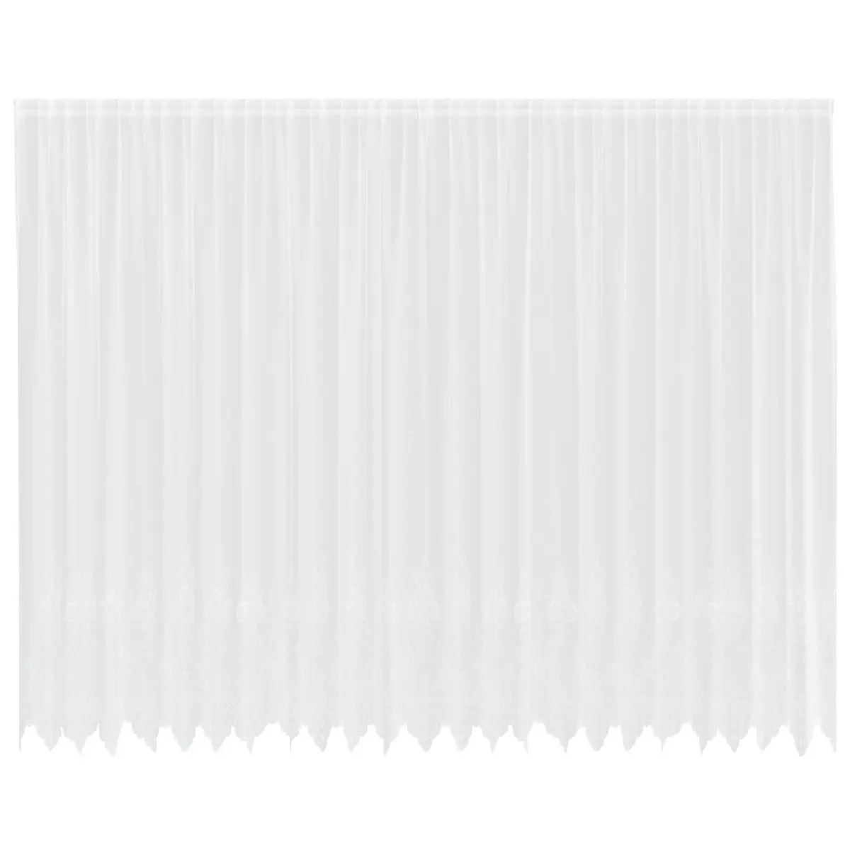 vidaXL Blondegardin med gardiner Blomster Hvit 280 x 600 cm Polyester