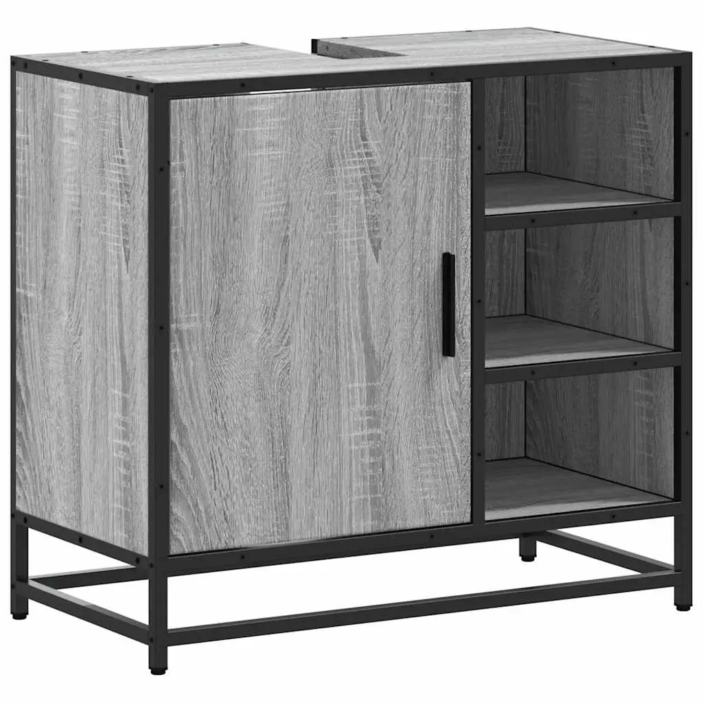 vidaXL Servantskap grå sonoma 65x33x60 cm konstruert tre