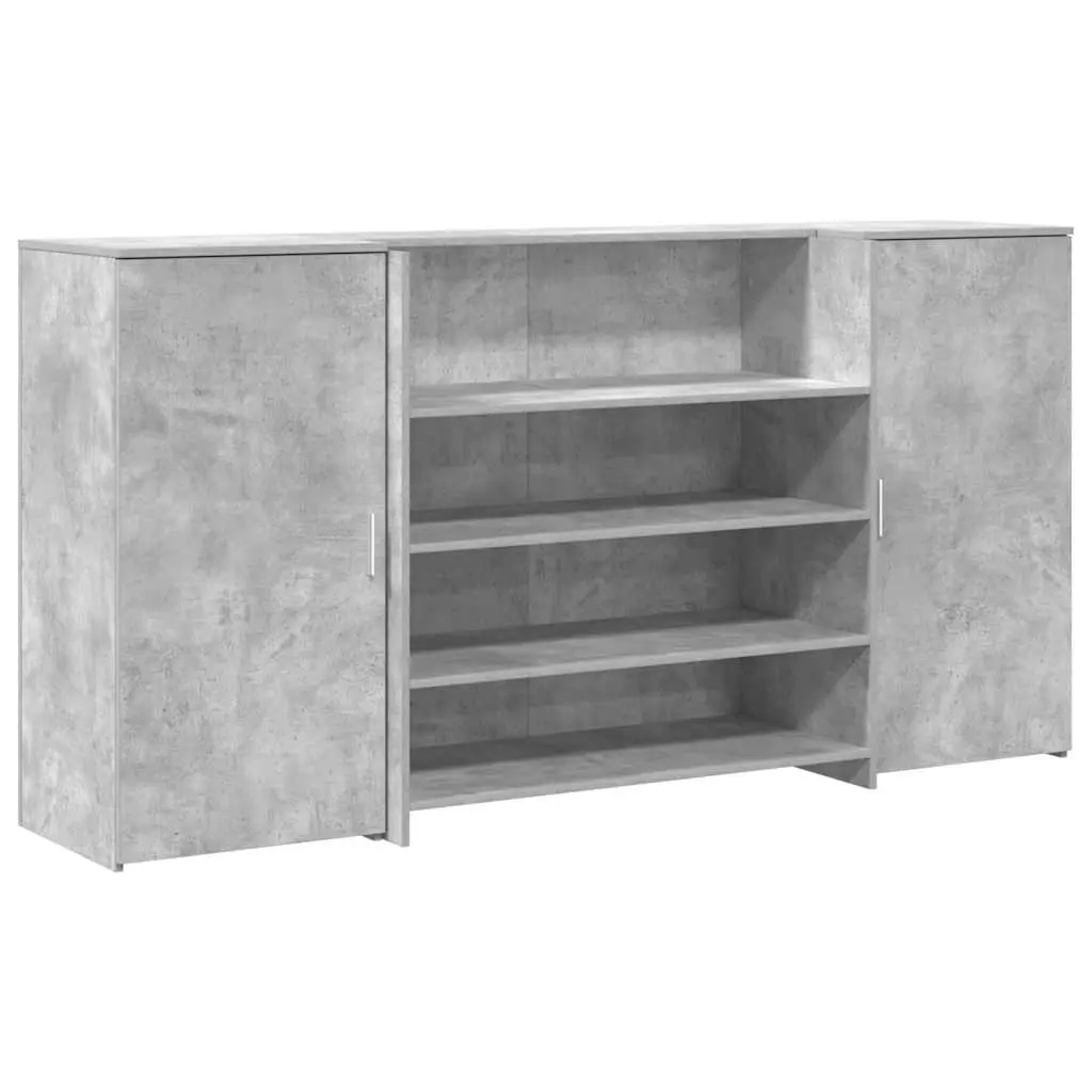 vidaXL Resepsjonspult betonggrå 200x50x103,5 cm konstruert tre