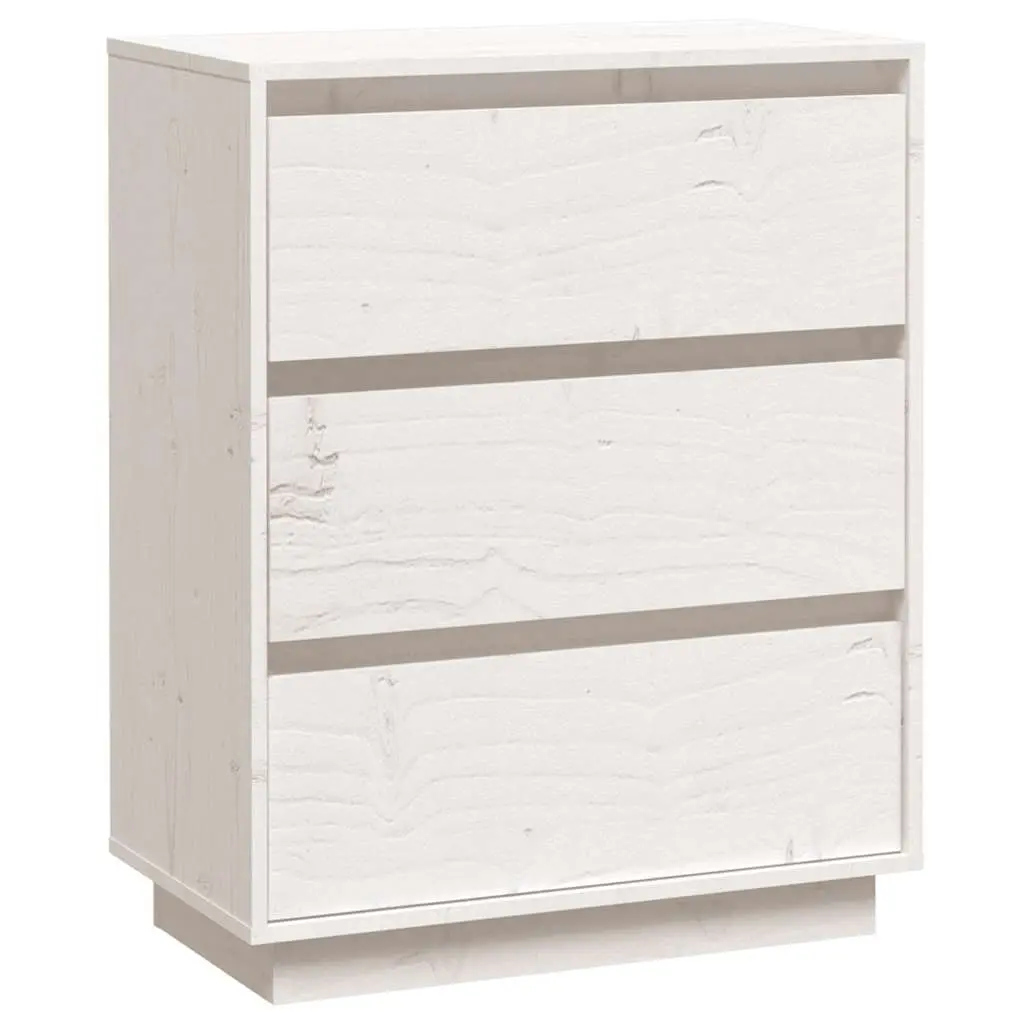 vidaXL Skjenk hvit 60x34x75 cm heltre furu