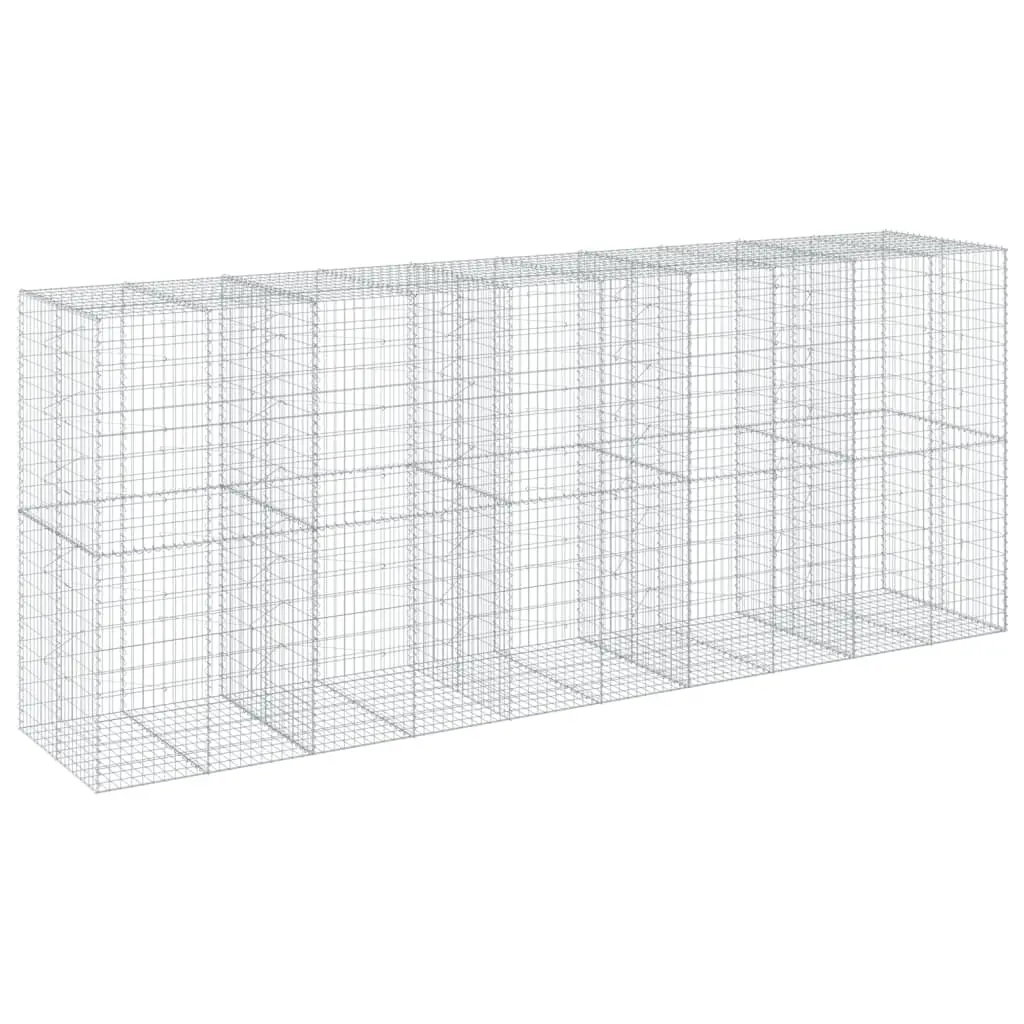 vidaXL Gabionkurv med deksel 500x100x200 cm galvanisert jern