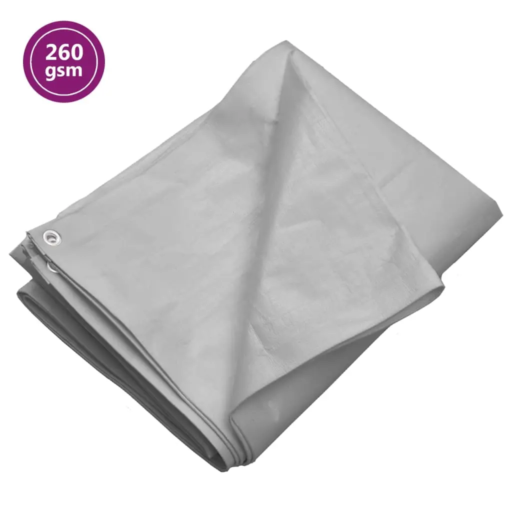 vidaXL Presenning 260 g/m² 3x3 m grå HDPE
