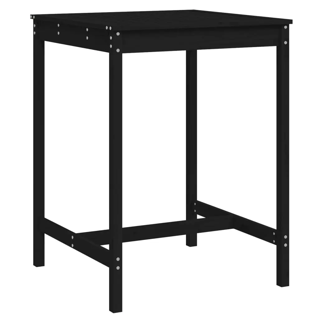 vidaXL Hagebord svart 82,5x82,5x110 cm heltre furu