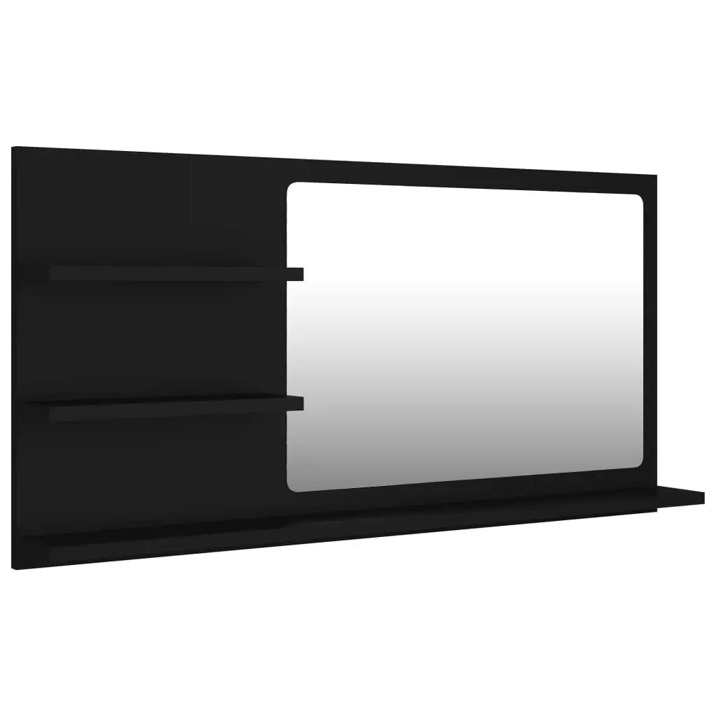 vidaXL Baderomsspeil svart 90x10,5x45 cm konstruert tre