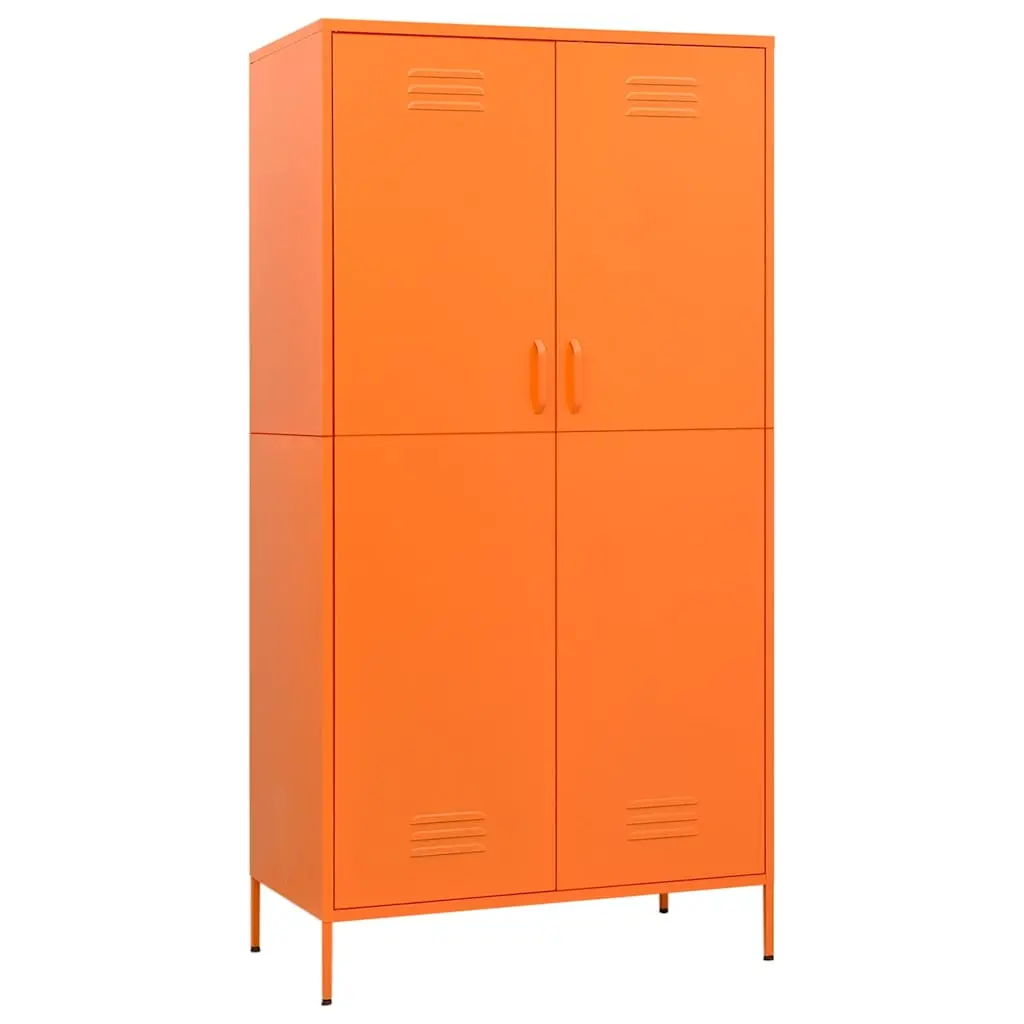vidaXL Garderobe oransje 90x50x180 cm stål