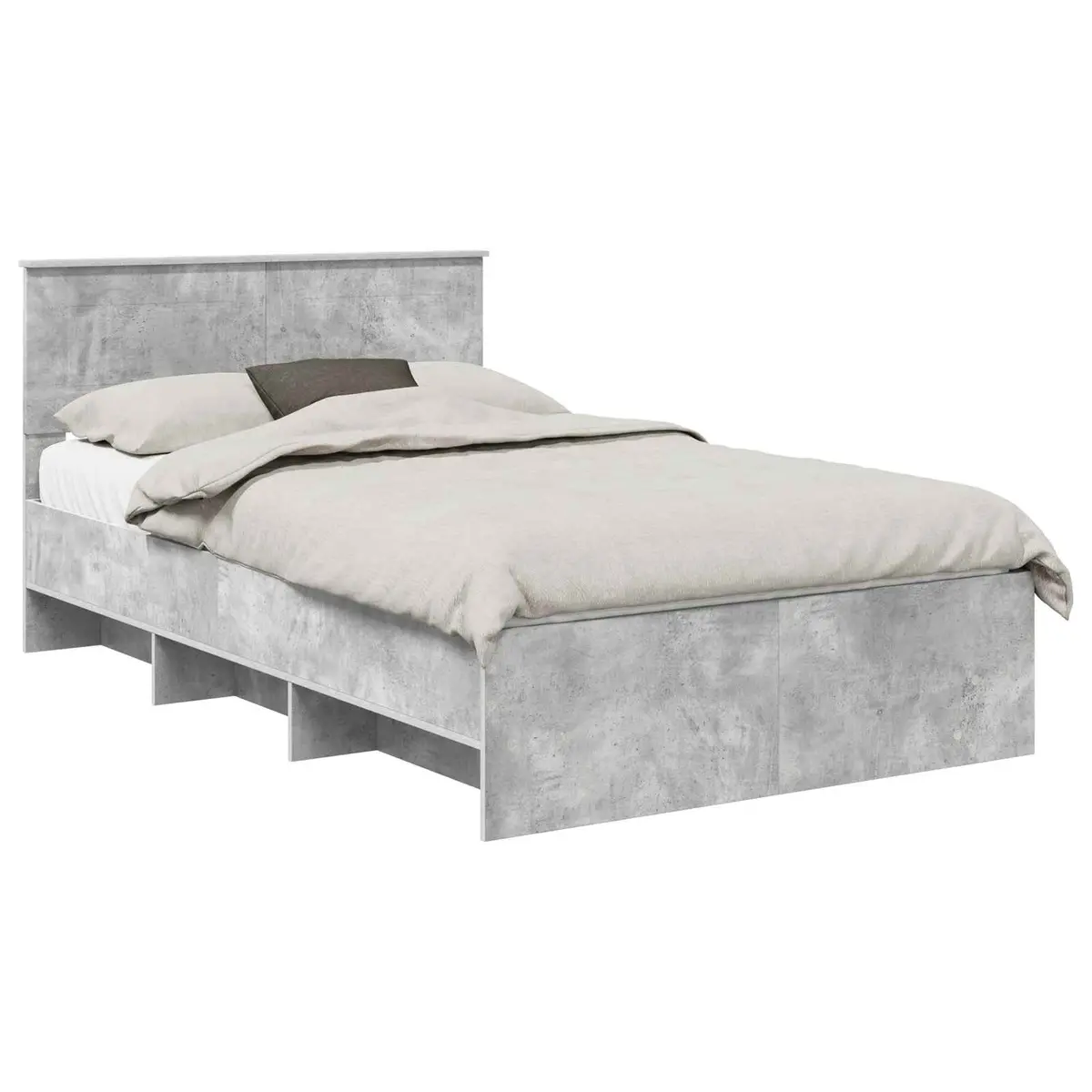 vidaXL Sengestamme Betonggrå 120 x 123 cm Konstruert tre
