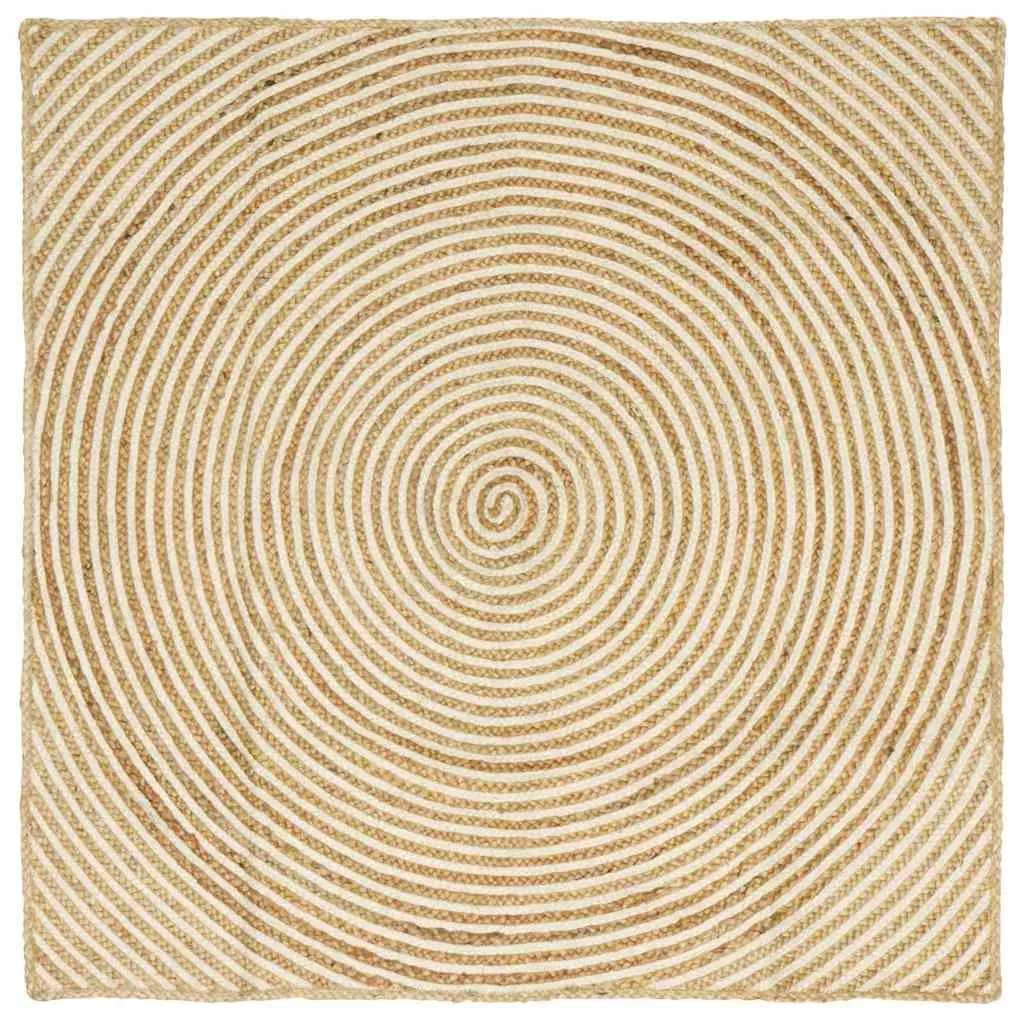 vidaXL Områdeteppet Hvit 120 x 120 cm Jute
