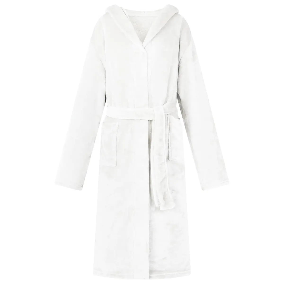 vidaXL Badekåpe med hette Hvit XXXL Flanell