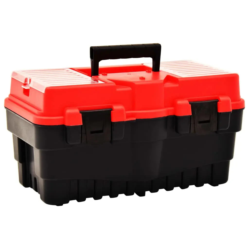 vidaXL Verktøykasse plast 462x256x242 mm rød