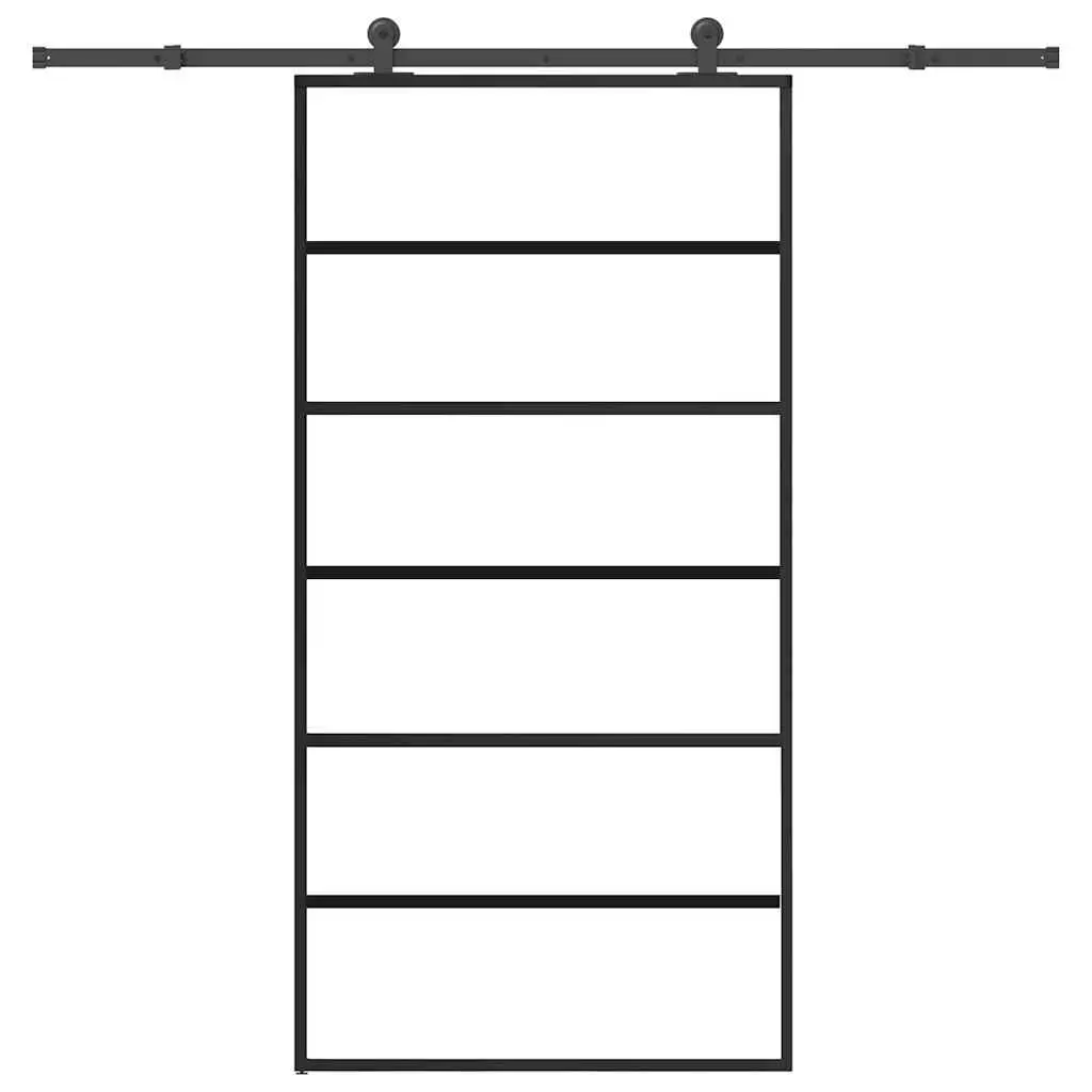 vidaXL Skyvedør med monteringssett 102x205 cm ESG glass og aluminium