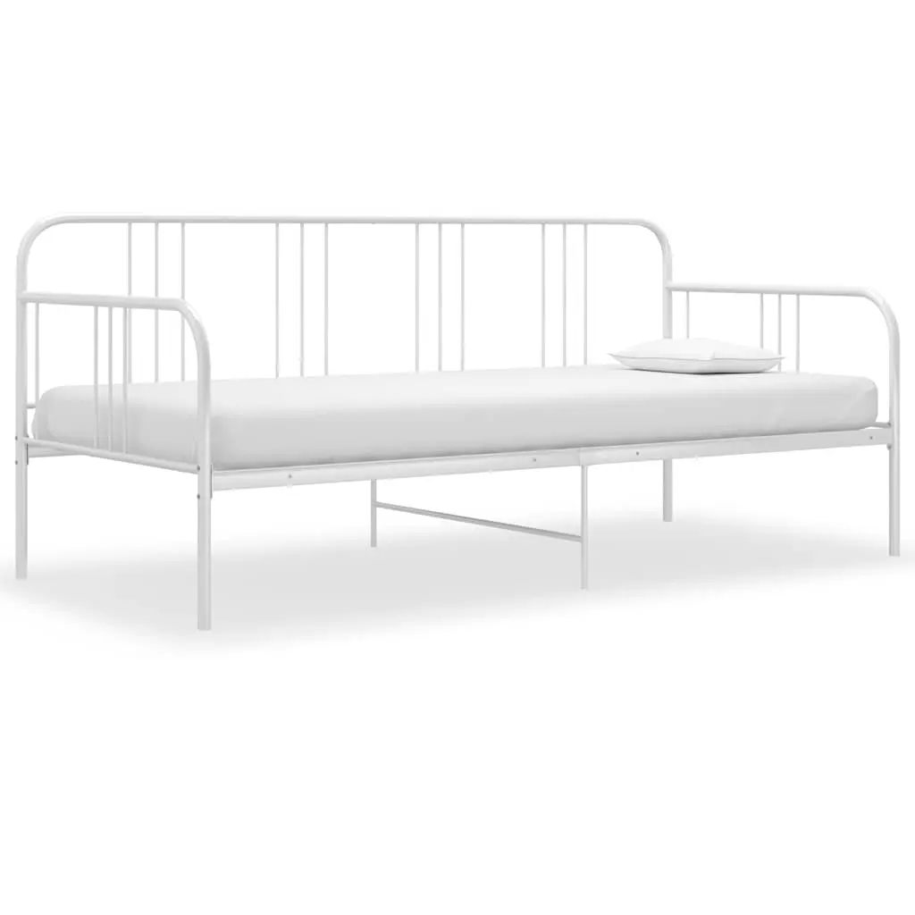 vidaXL Ramme til sovesofa hvit metall 90x200 cm