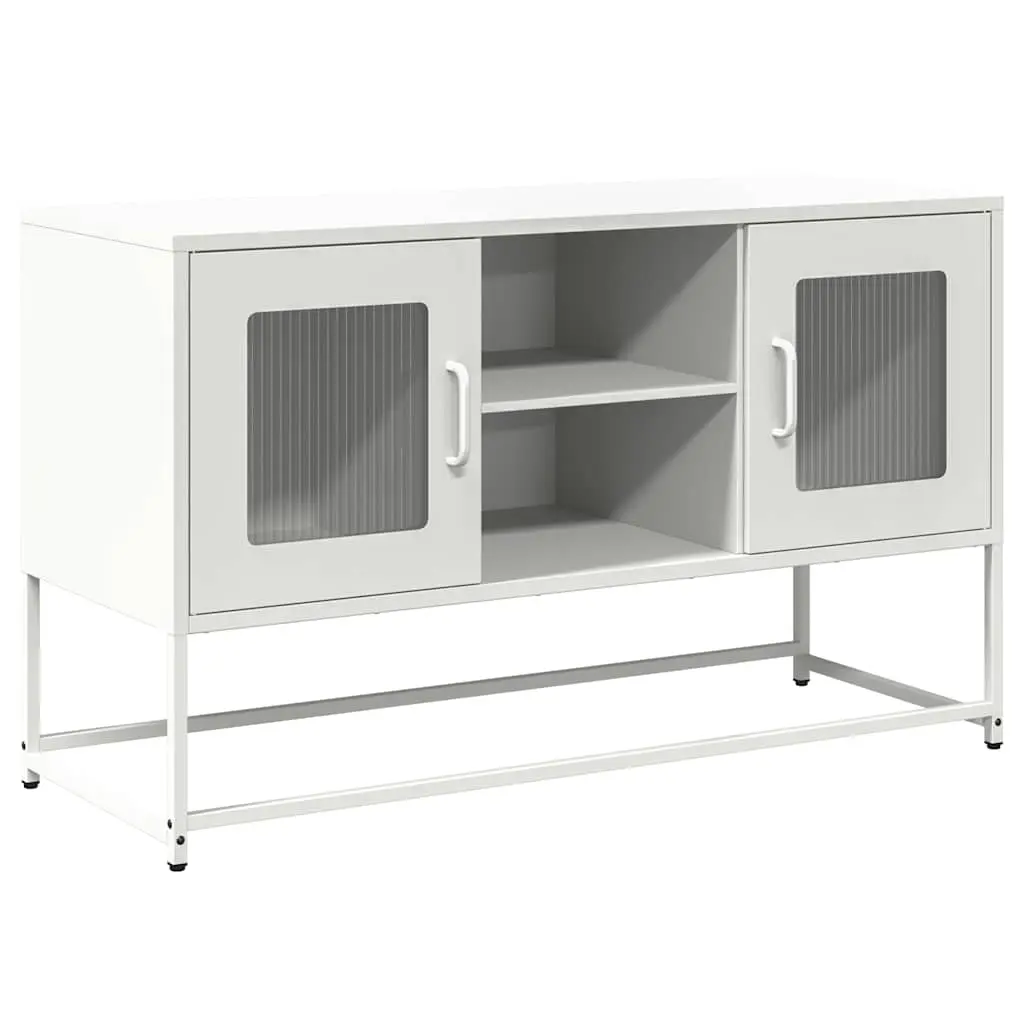 vidaXL TV-benk hvit 100,5x39x60,5 cm stål