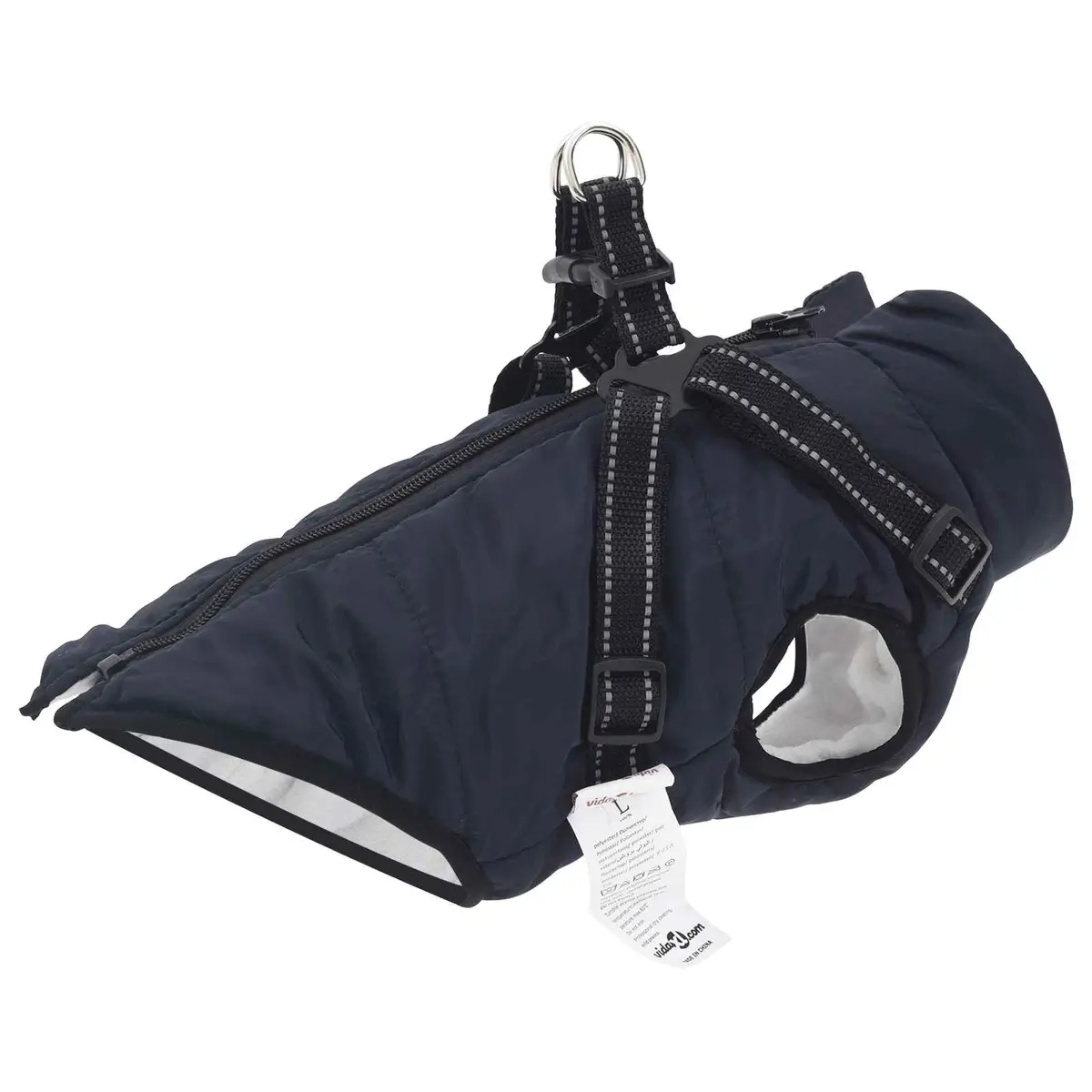vidaXL Hund Frakk Marineblå L36 Fleece og polyester
