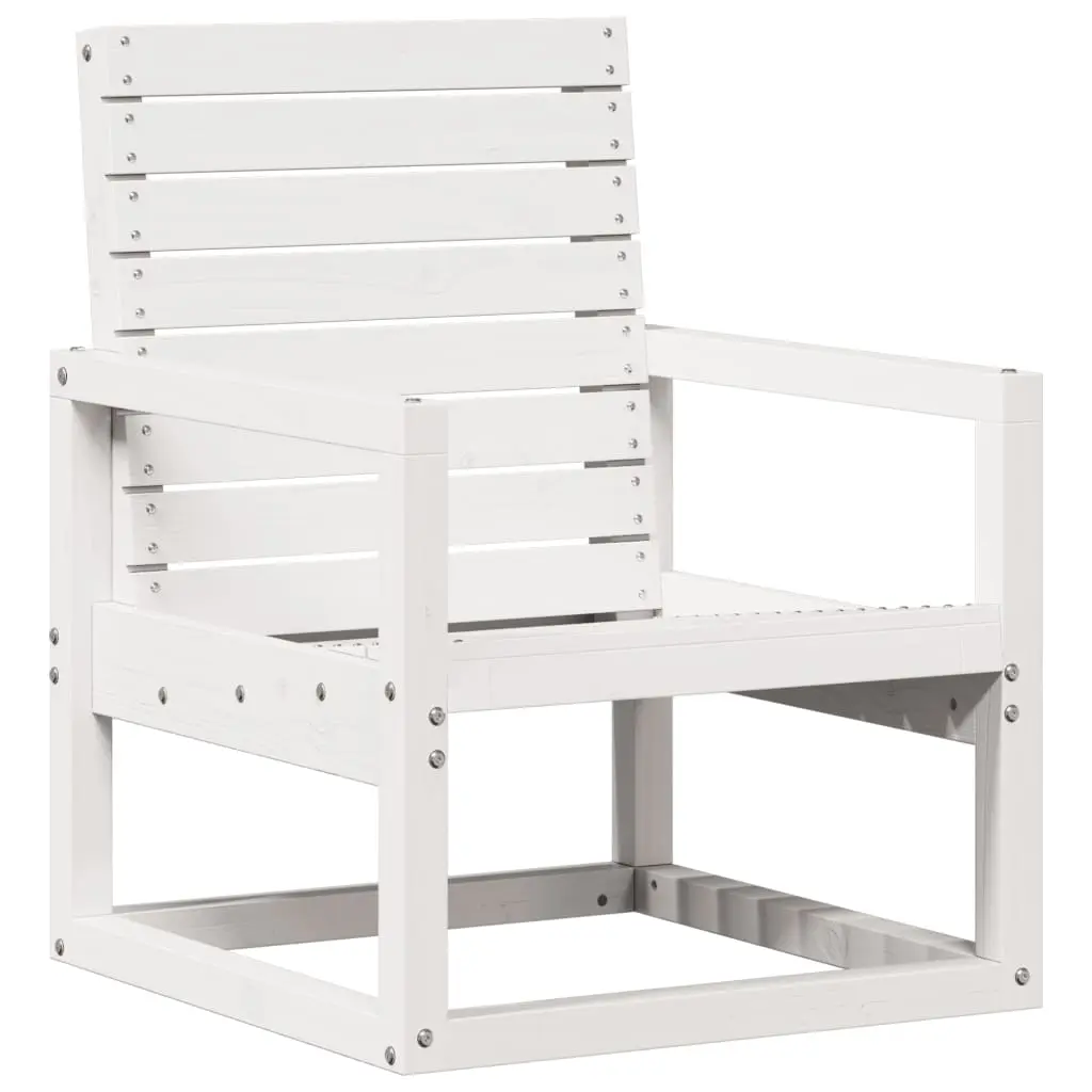vidaXL Hagestol hvit 57,5x63x76 cm heltre furu