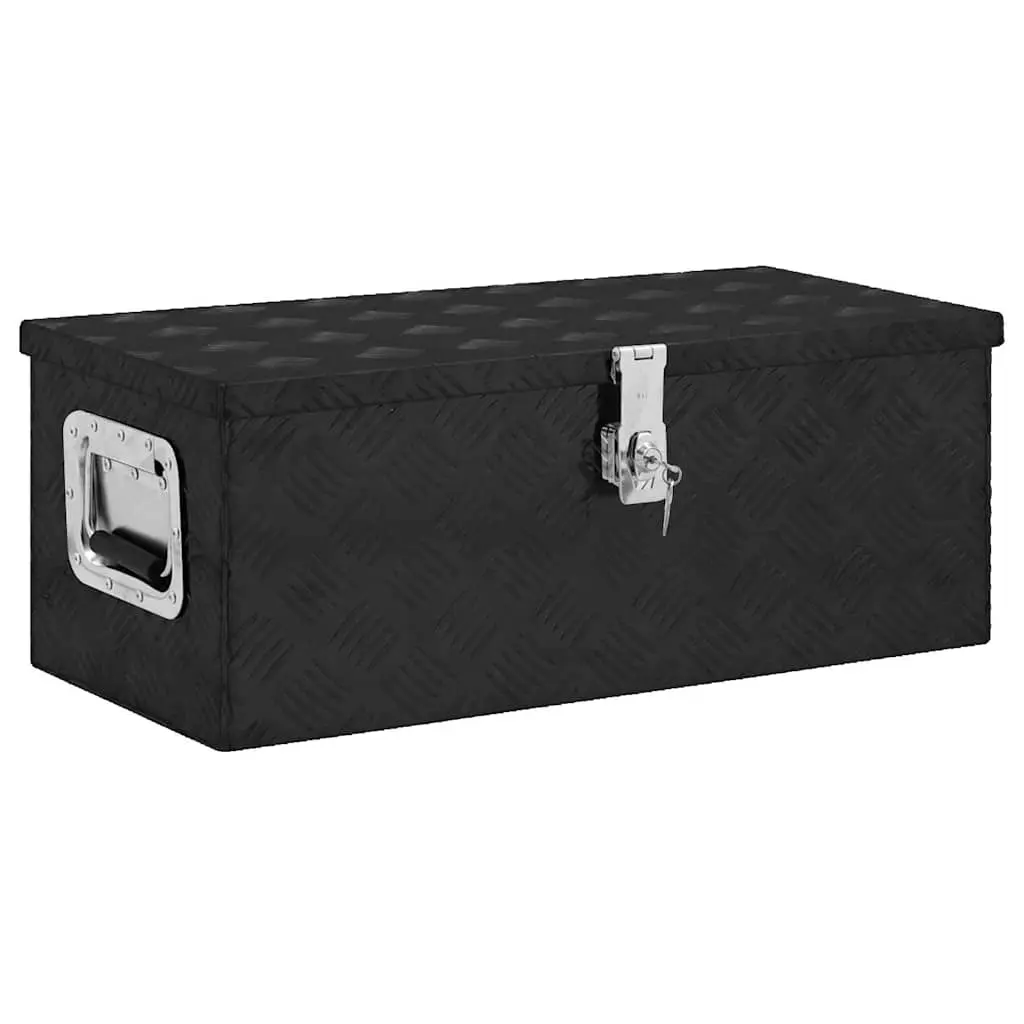 vidaXL Oppbevaringsboks svart 70x31x27 cm aluminium
