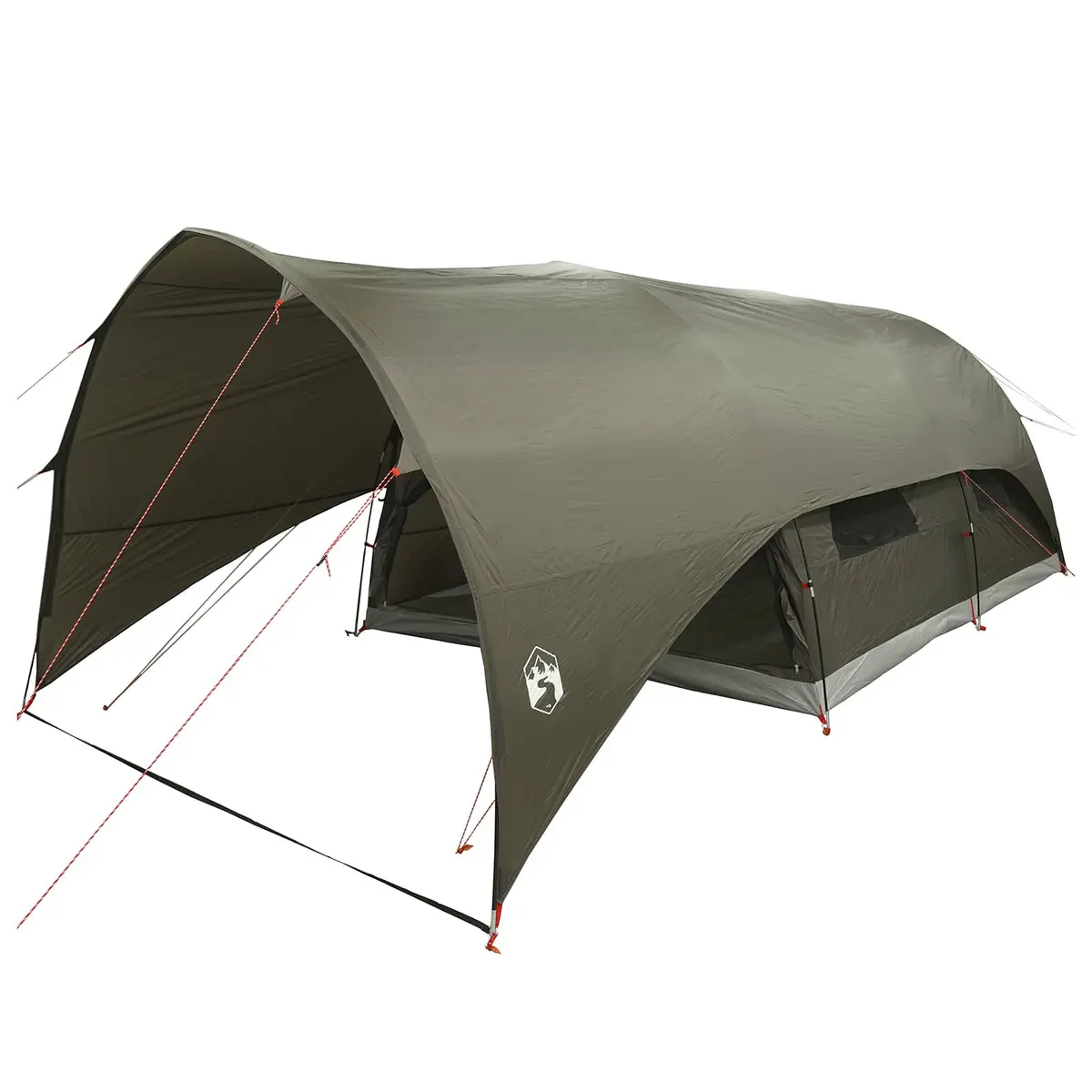 vidaXL Tunnel Tent med Regntrekk Vannavvisende 10 person Army grønn