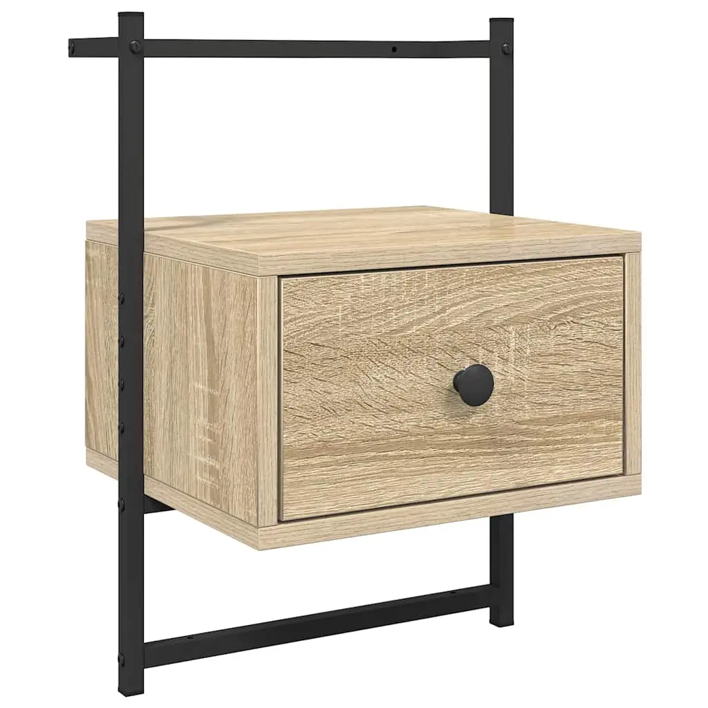 vidaXL Nattbord veggmontert sonoma eik 35x30x51 cm konstruert tre