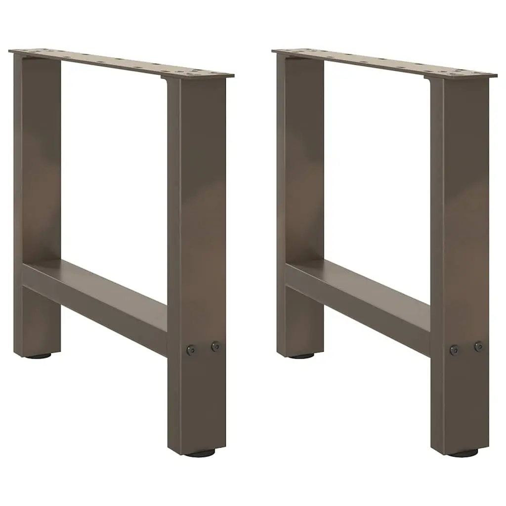 vidaXL Salongbordben naturstål 2 stk 50x(42-43) cm stål