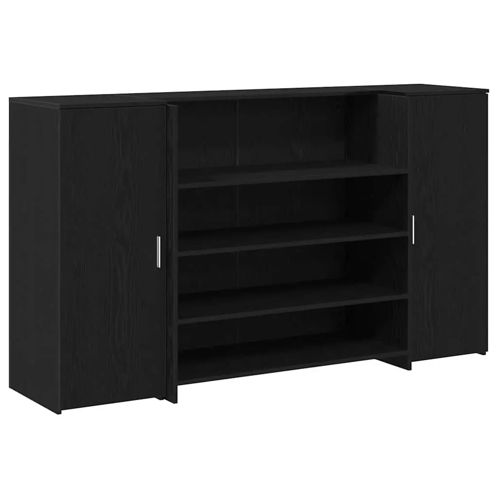vidaXL Resepsjonsdisk svart eik 180x50x103,5 cm konstruert tre